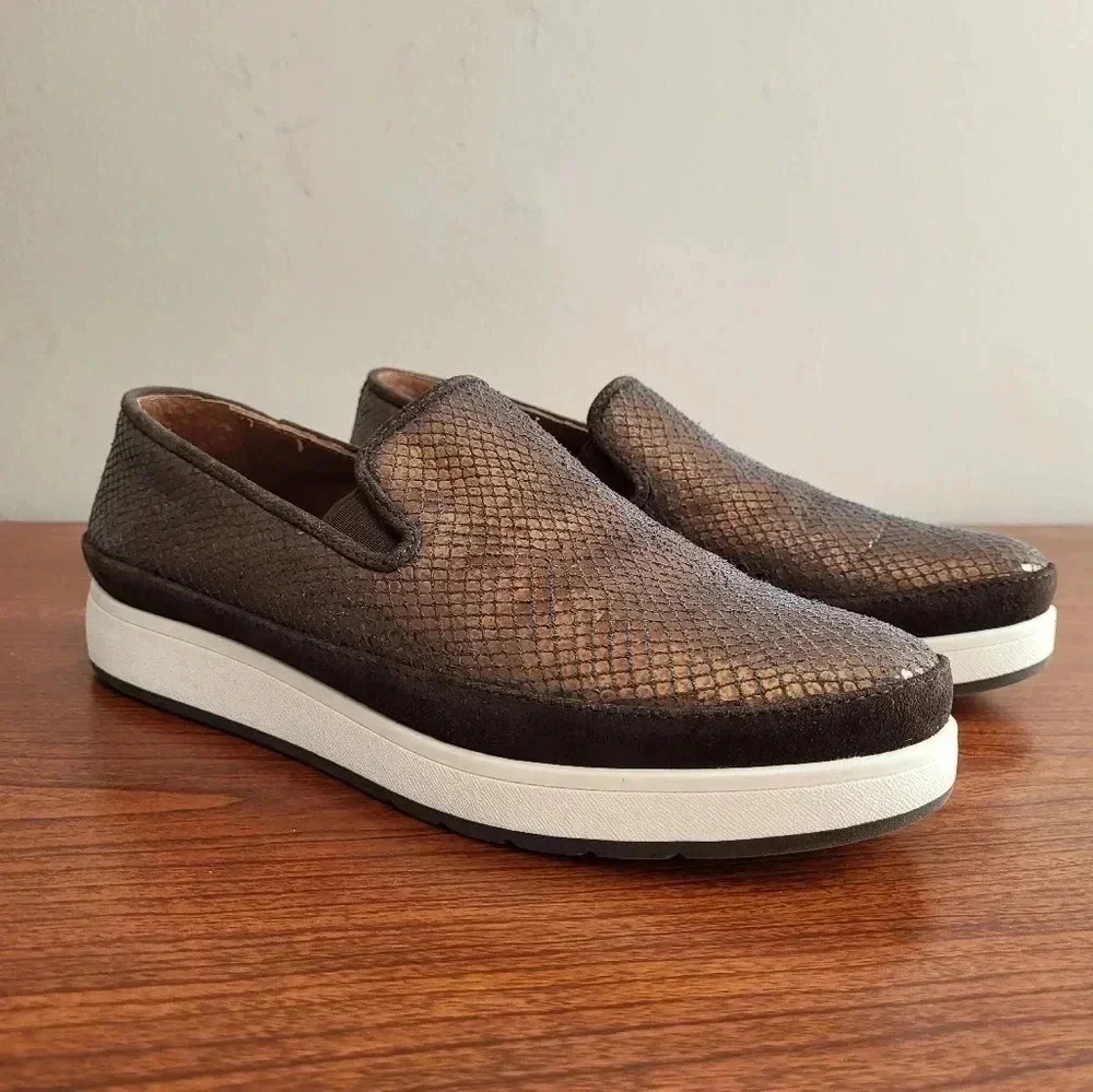Donald J Pliner Mickey Mo Platform Metallic Loafer Slip on Sneaker(8.5)